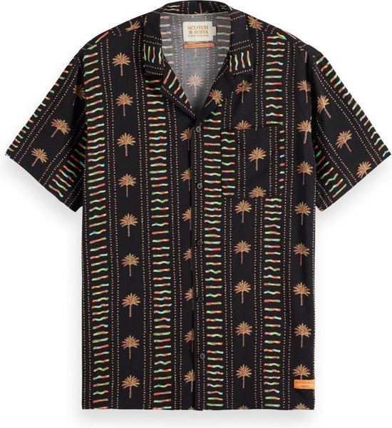Scotch & Soda Allover printed viscose short sleeve shirt Heren Overhemd - Maat L