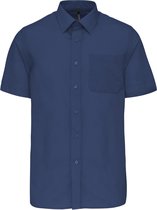 Overhemd Heren 4XL Kariban Korte mouw Deep Blue 65% Polyester, 35% Katoen