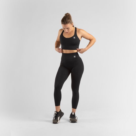 ZEUZ Sport Legging Dames High Waist - Sportkleding & Sportlegging Squat Proof voor Fitness & Crossfit - Hardloopbroek, Yoga Broek - 70% Nylon & 30% Elastaan - Zwart - Maat M van ZEUZ — afbeelding 4