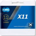 KMC fietsketting, DLC11 Waxed zwart-blauw, 1/2 x 11/128, 118 schakels, 11- voudig, licht, zwart-blauw
