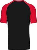 SportT-shirt Heren XXL Kariban Ronde hals Korte mouw Black / Red 100% Katoen
