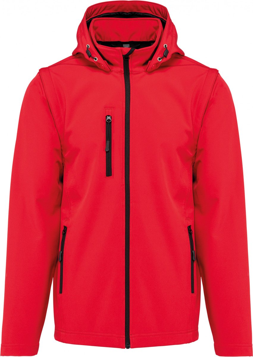 Kariban 3-laagse uniseks softshelljas met afneembare capuchon en mouwen K422 Rood