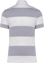 Polo Unisex XL Kariban Korte mouw Oxford Grey / White Stripes 100% Katoen