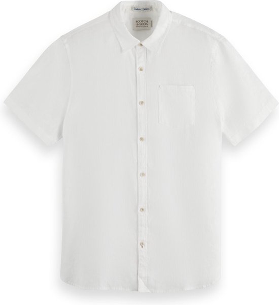 Scotch & Soda Short sleeve linen shirt Heren Overhemd - Maat S