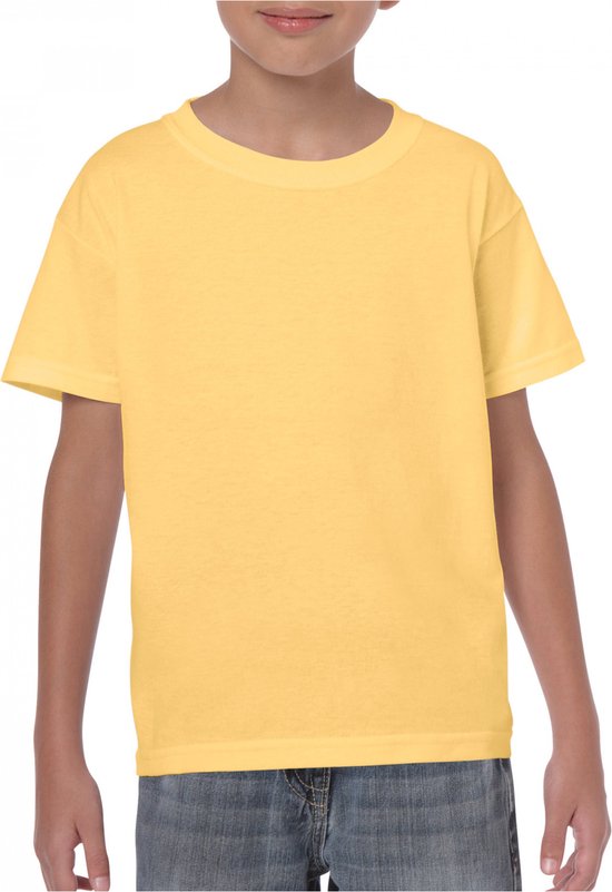 T-shirt Kind 12/14 years (XL) Gildan Ronde hals Korte mouw Yellow Haze (x72) 100% Katoen