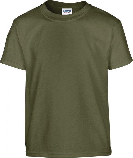 T-shirt Unisex years Gildan Ronde hals Korte mouw Military Green Katoen