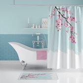Casabueno Sakura - Douchegordijn Anti schimmel - 180x200 cm - Badkamer Gordijn - Shower Curtain - Waterdicht - Sneldrogend en Anti Schimmel - Wasbaar - Duurzaam