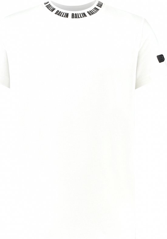 Ballin Amsterdam - Jongens Slim fit T-shirts Crewneck SS - Off White - Maat 12