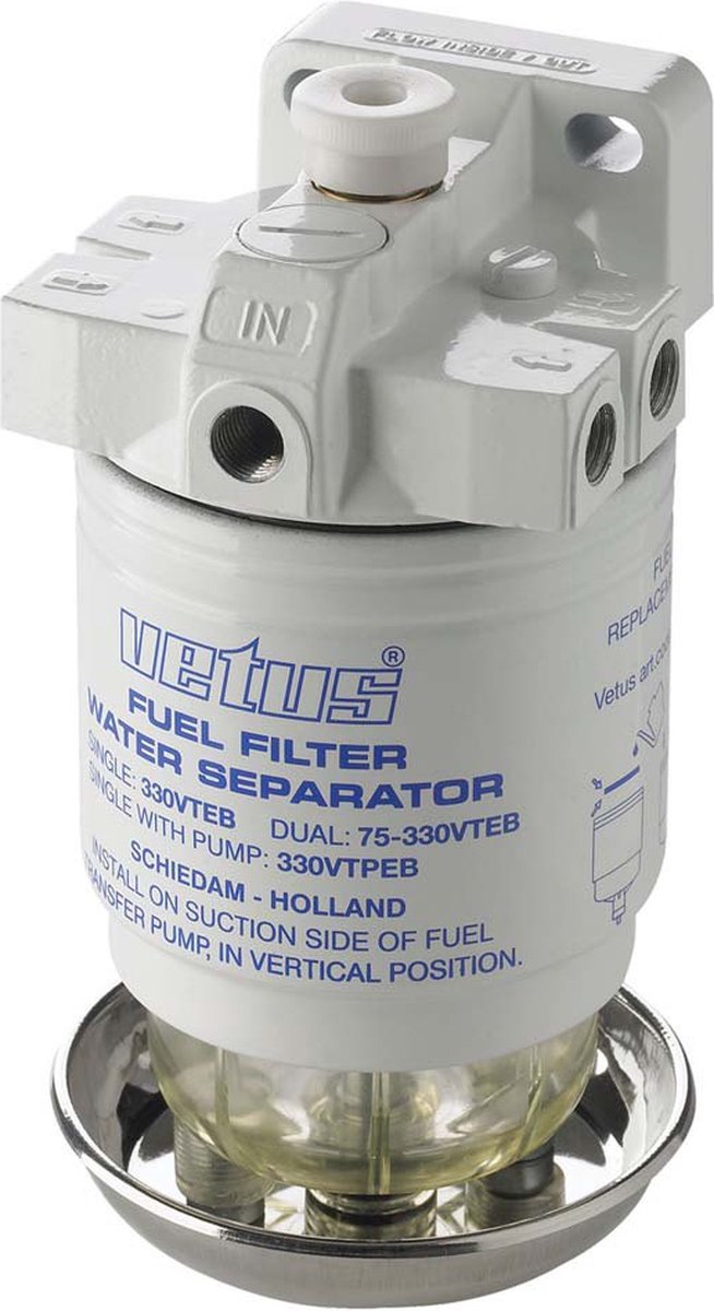VETUS Brandstoffilter / Waterafscheider met Pomp 270 liter/uur | 330VTEPB