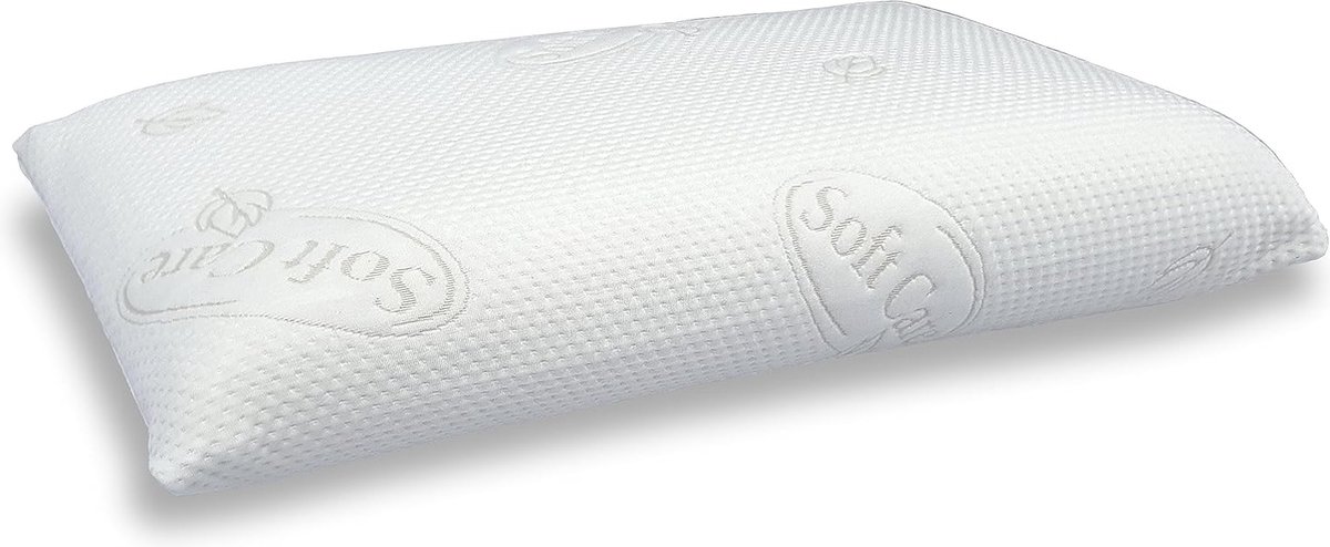 Neksteunkussen van visco-zacht schuim, hoofdkussen, visco-elastisch traagkussen, tweede overtrek *gratis* bij, 80 x 40 x 15 cm