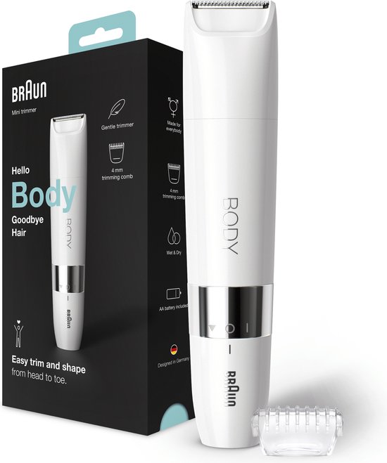 Braun Body BS1000 - Mini Trimmer - Elektrische Ontharing - Vrouwen En Mannen - Wit