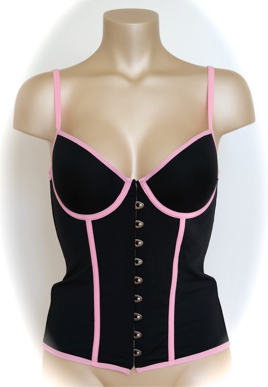 Sapph - Miss Lilly - Bustier / corset - noir avec accents roses - Taille 70A