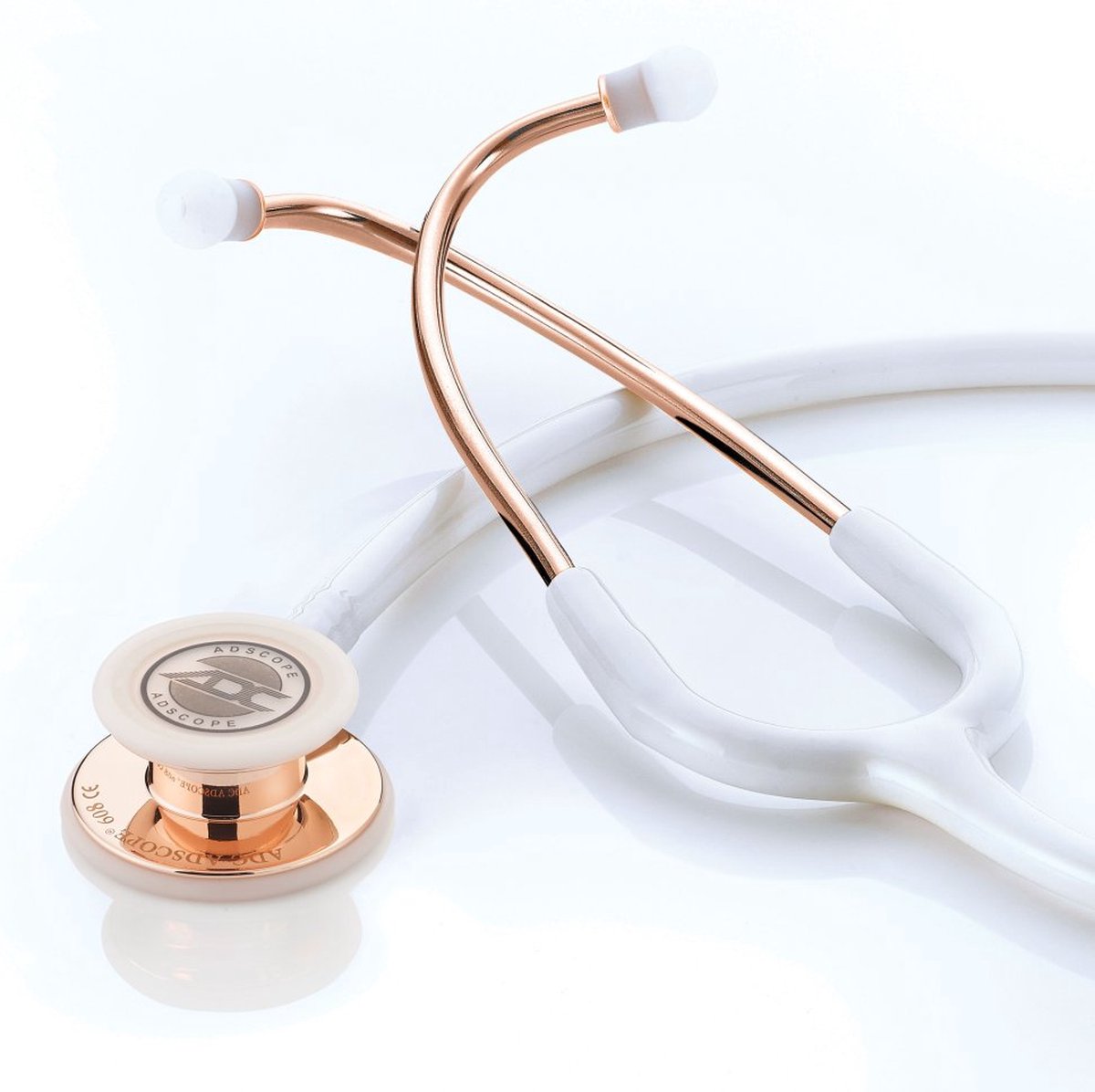 Adscope® 608 Convertible Clinician Stethoscoop Rose Gold/White