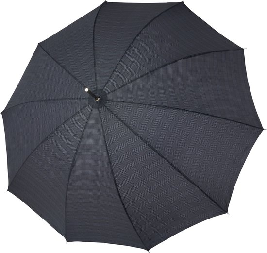 Paraplu Zwart Grijs Geruit - Carbon - Dsn 111 cm - Lengte 94 cm - Doppler