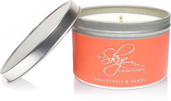 Geurkaars Grapefruit & Neroli Blikje - 30 uur - Sojawas - Isle of Skye Candle