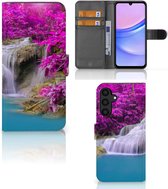 Wallet Bookcase Geschikt voor Samsung Galaxy A15 Telefoonhoesje Waterval