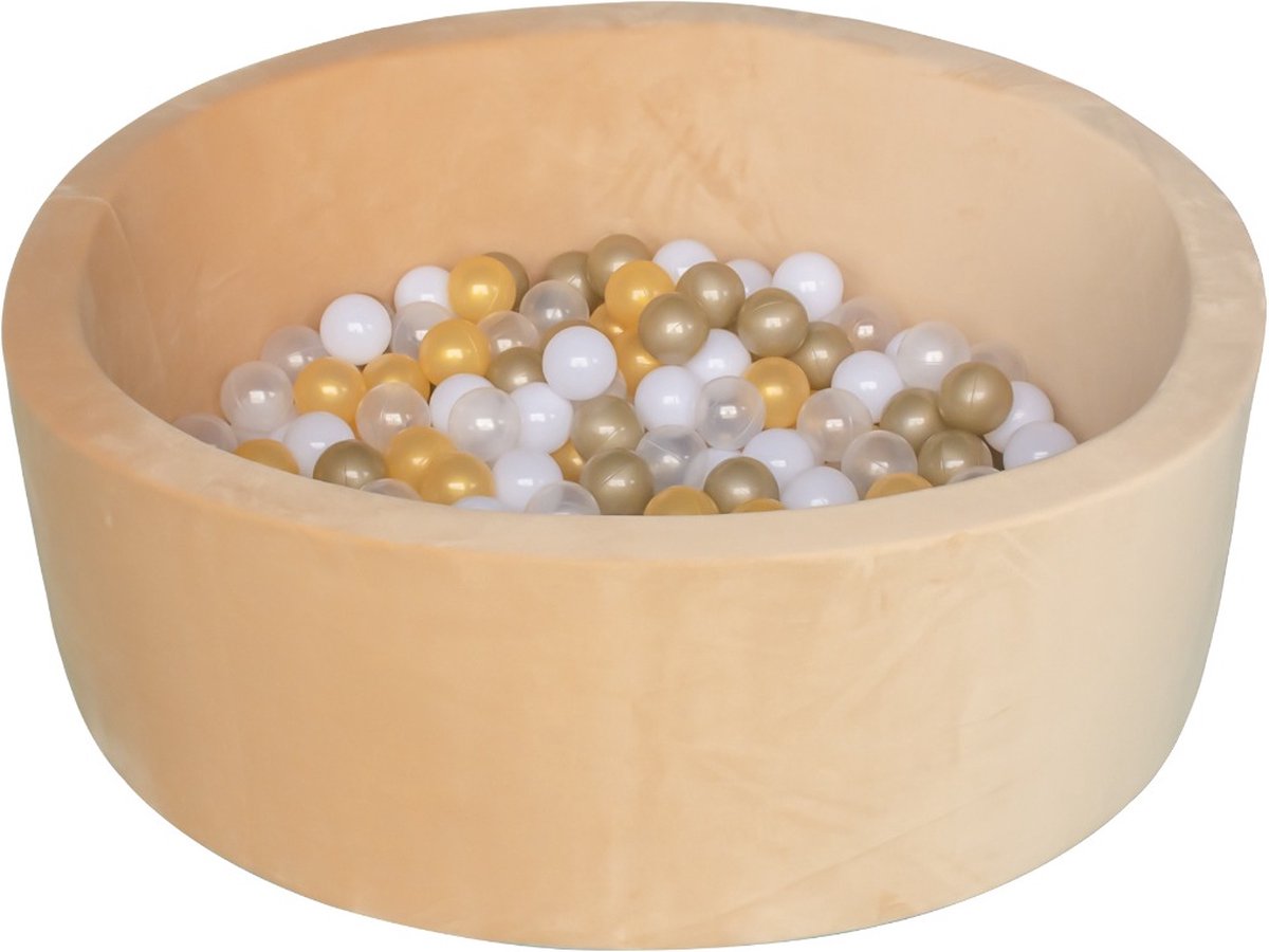 Born Lucky Ballenbak / Ballenbad - 90 x 30 x 5 cm & 200 Ballen Ø6 cm- Velvet Nougat