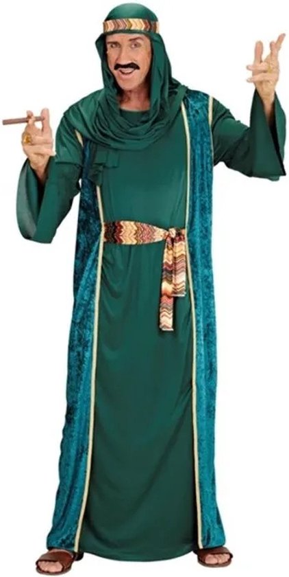 Widmann - 1001 Nacht & Arabisch & Midden-Oosten Kostuum - Olie Slimme Sjeik Groen - Man - Groen - XXXL - Carnavalskleding - Verkleedkleding