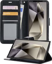 Hoesje Geschikt voor Samsung S24 Ultra Hoesje Book Case Hoes Wallet Cover - Hoes Geschikt voor Samsung Galaxy S24 Ultra Hoesje Bookcase Hoes - Zwart