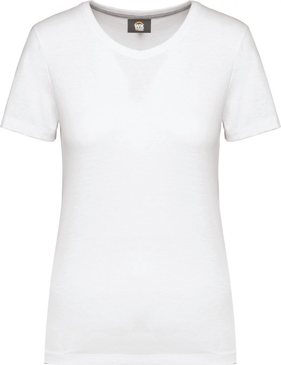 T-shirt Dames XXL WK. Designed To Work Ronde hals Korte mouw White 65% Polyester, 35% Katoen