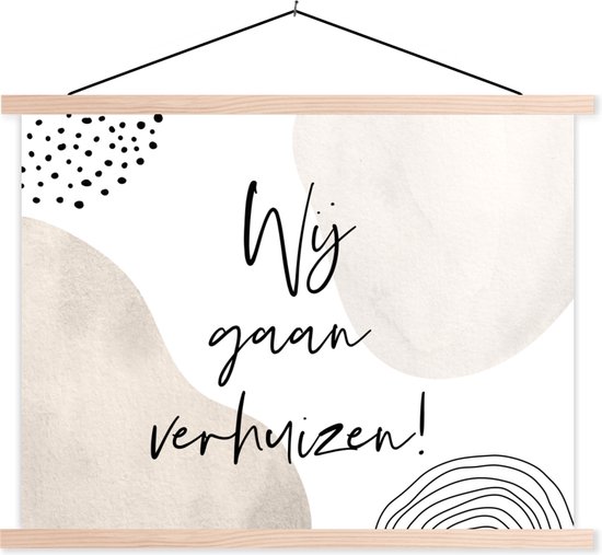 Porte-affiche avec affiche - Affiche scolaire - Déménagement - Home - Devis - 120x90 cm - lattes vierges