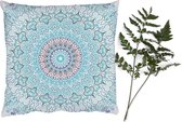 Sierkussens - Kussentjes Woonkamer - 50x50 cm - Mandala - Blauw - Hippie - Bohemian