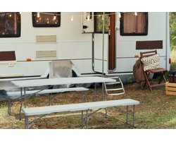 Feel Furniture - Opvouwbare picknicktafel - met dubbele bank - 180 x 70 cm