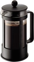 Koffiezetapparaat van borosilicaatglas, 1,0 liter, 8 kopjes, zwart