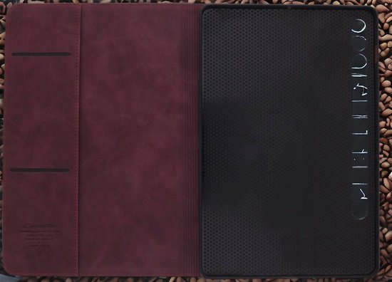 Bookcase hoesje - Étui pour tablette avec porte-cartes - Bordeaux - Convient pour : Samsung Galaxy Tab S8 Plus / Tab S7 FE 2021 / Tab S7 Plus - 12,4 pouces