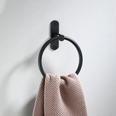 Handdoekring - Badkamer Accessoires - Handdoekrek Zwart - Eenvoudig te monteren - LOUZIR