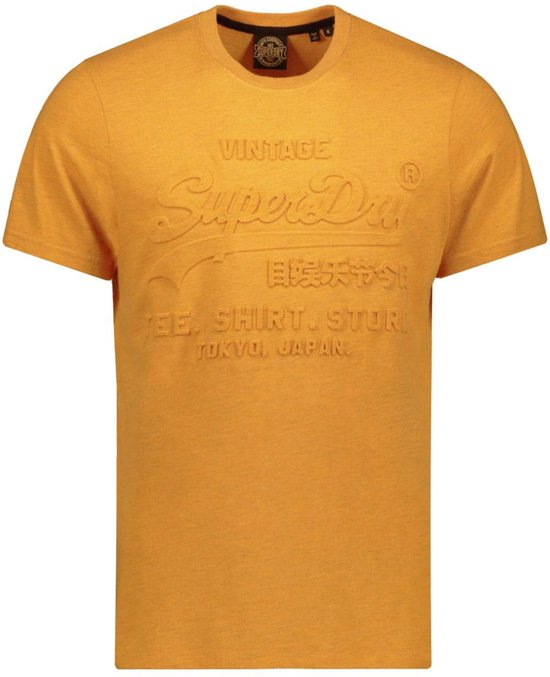 Superdry T-shirt Embossed Vl T Shirt M1011749a Thrift Gold Marl Mannen Maat - S