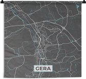 Wandkleed - Wanddoek - Kaart – Plattegrond – Stadskaart – Gera – Duitsland – Blauw - 90x90 cm - Wandtapijt