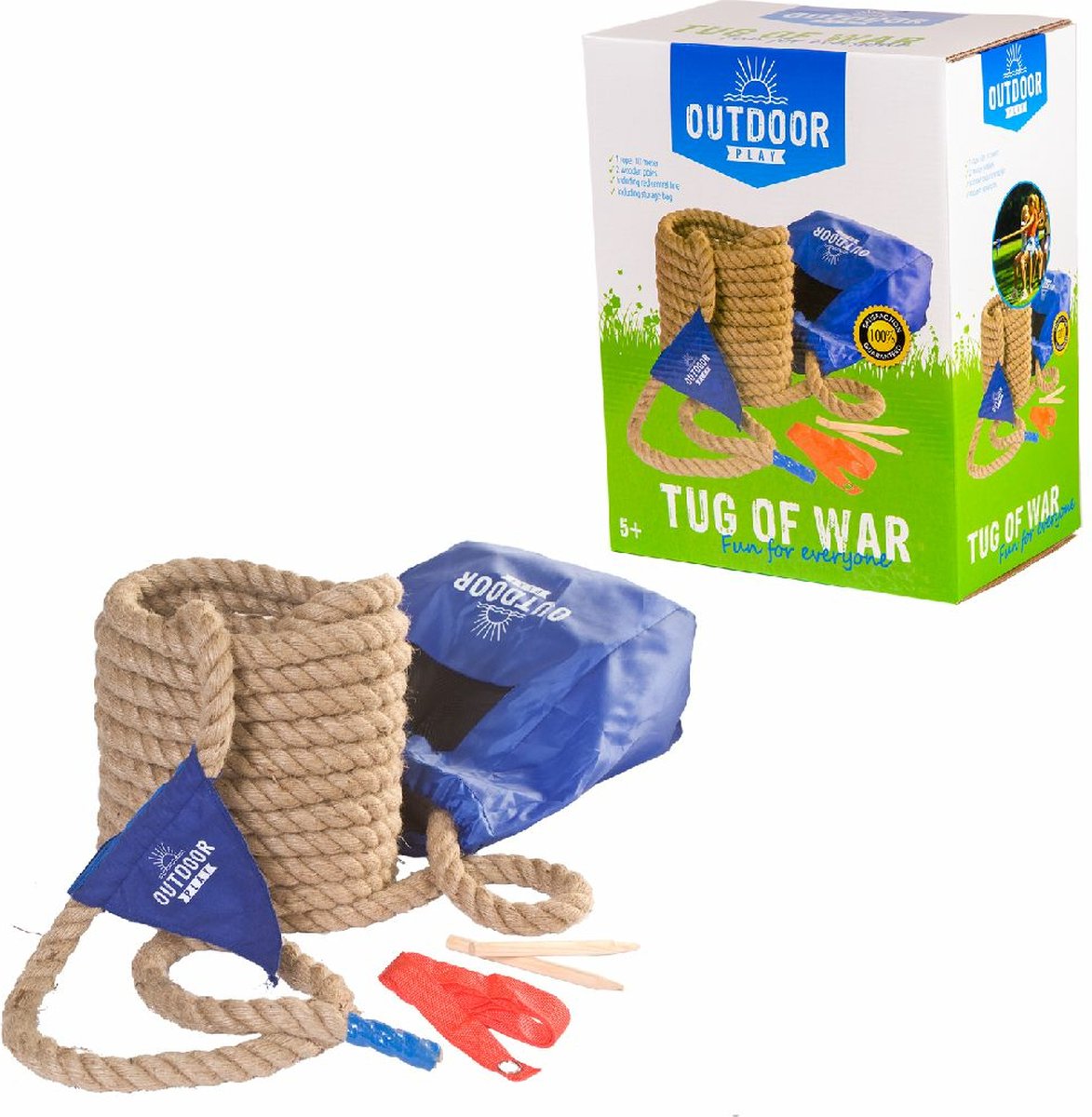 Outdoor Play Touwtrekken - Speelgoed - 10 meter - Inclusief opbergtas- Vanaf 10 jaar - OUTDOOR PLAY