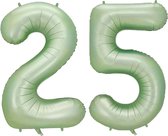 Cijfer Ballonnen Ballon Cijfer 25 Verjaardag Versiering Feest Helium Ballonnen Cijferballon Folieballon Groen Xl Formaat