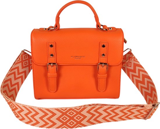 Flora & Co - sac à main tendance - style cartable - avec bandoulière tendance - orange