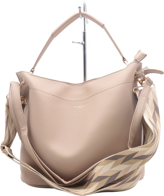 Flora & Co - Bag in bag/tas in tas - handtas/crossbody - fashion riem - beige