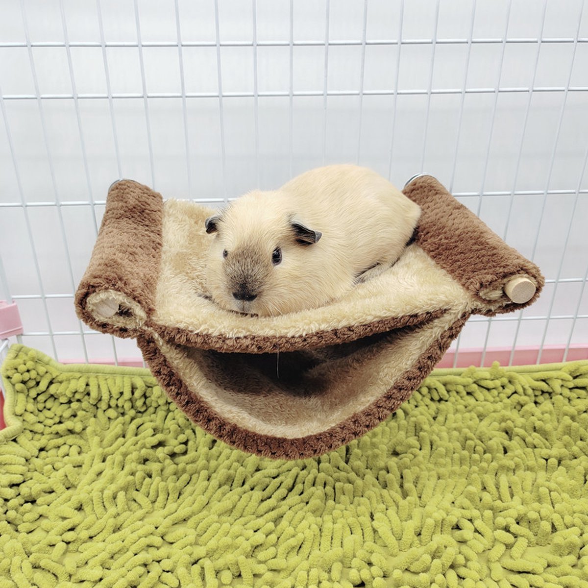 Hamster hangmat bruin 20x14x10cm - Hamster slaapzak - Hamster speelgoed huisje Geschikt voor Muizen, Ratten, Cavia's, Hamsters, Gerbils en Meer - Knaagdier hangmat van Fleece - Hamsterhangmat - Merkloos