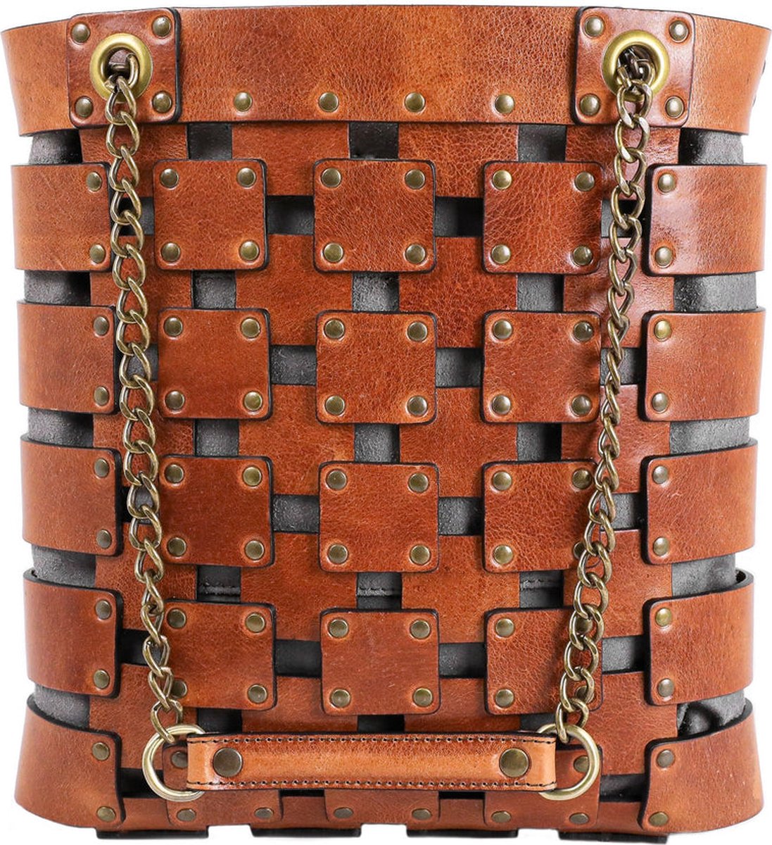 Bruine Dames Leren Tote Bag - JEANNE D'ARC