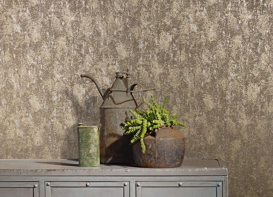 Wallpaper brown industrial glossy bedroom living room or