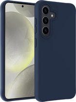 Hoesje Geschikt voor Samsung S24 Hoesje Siliconen Case - Hoes Geschikt voor Samsung Galaxy S24 Hoes Siliconen - Donkerblauw
