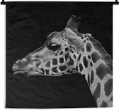 Wandkleed - Wanddoek - Dieren - Giraffe - Zwart - Wit - 60x60 cm - Wandtapijt