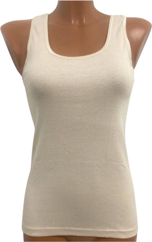 2 Pack Top kwaliteit dames hemd - 100% katoen - Beige - Maat M