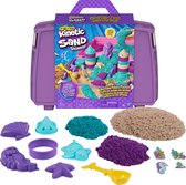 Kinetic Sand Shimmer - Opvouwbare Meermin zandbak-speelset met 907 g glinsterend speelzand in 3 kleuren, 6 mallen en 1 schep