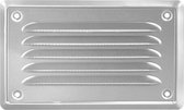 Ventilatierooster RVS - Rechthoekig Luchtrooster - Ventilatie Rooster - Schoepenrooster - 16,5 x 10 cm Buitenzijde - incl. Gaas