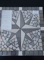 Mozaiek tegel 094 - windroos - 30 x 30cm - creme beige - marmer
