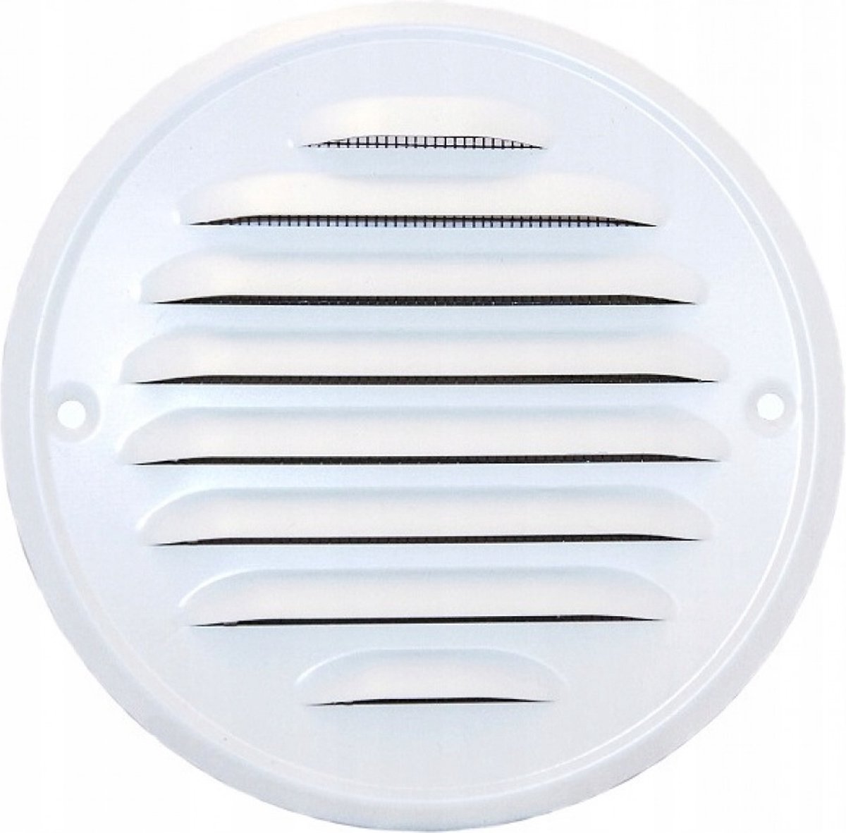 Ventilatierooster Wit - Rond Luchtrooster - Ventilatie Rooster - Schoepenrooster - 13 cm ø Buitenzijde - incl. Gaas