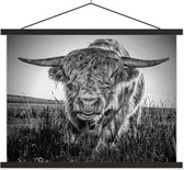 Porte-affiche avec affiche - Affiche scolaire - Scottish Highlander - Zwart - Wit - 150x113 cm - Lattes noires