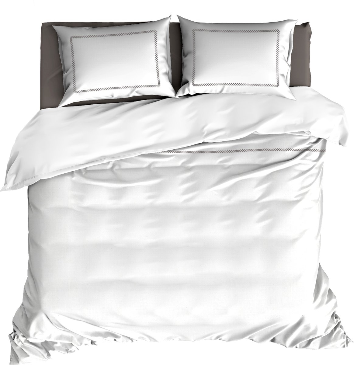 Livello Dekbedovertrek Zigzag White/Anthracite Lits-jumeaux