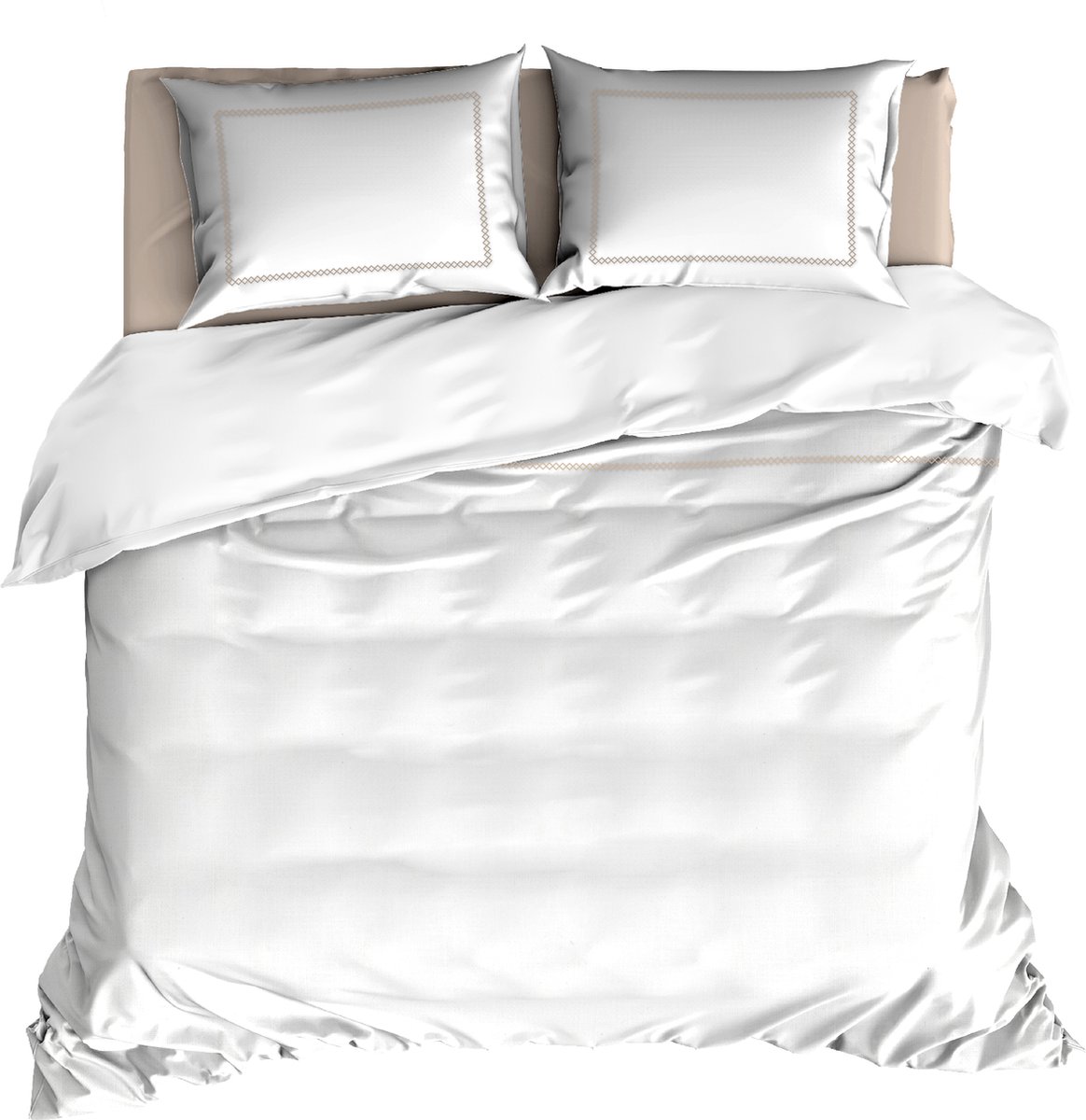 Livello Dekbedovertrek Zigzag White/Stone 2 persoons