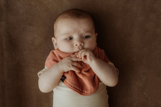 3-in-1 Bib - Sienna - XL spuugdoek, slabber en bandana in 1! - 2 paar - katoen - dubbellaags van Dooky — afbeelding 5